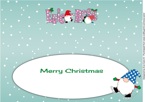 Christmas Gnomes ice skating EVIE-ROSE large dl insert
