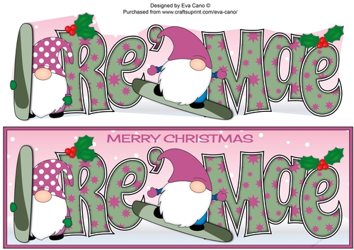 Christmas Gnomes snowboarding REMAE large dl
