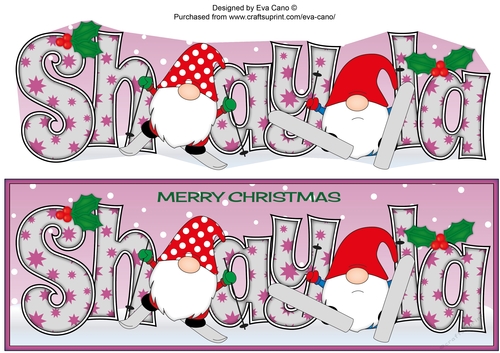 Christmas Gnomes skiing SHAYLA large dl