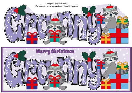 Christmas Rocky the Racoon with presents GRANNY large dl