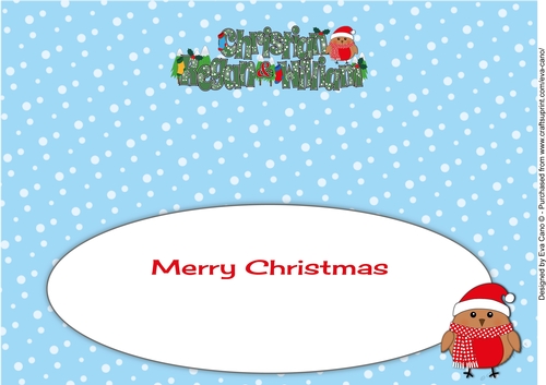 Christmas Plump Robin CHRISTIAN, REGAN & WILLIAM  large dl insert