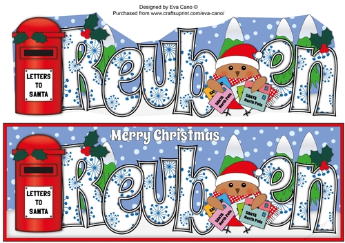Christmas Plump Robin with letters to Santa REUBEN large dl