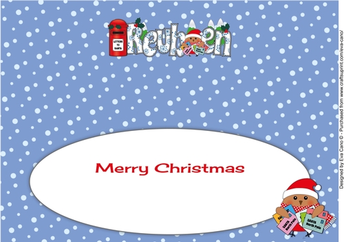 Christmas Plump Robin with letters to Santa REUBEN large dl insert