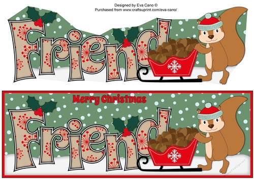 Christmas Sid the Squirrel with acorns FRIEND large dl