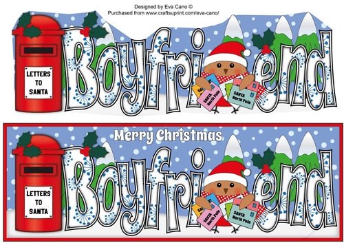 Christmas Plump Robin with letters to Santa BOYFRIEND large dl