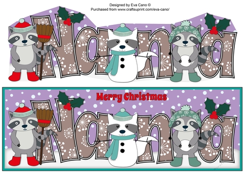 Christmas Rocky the Racoon with Snowracoon NANA large dl