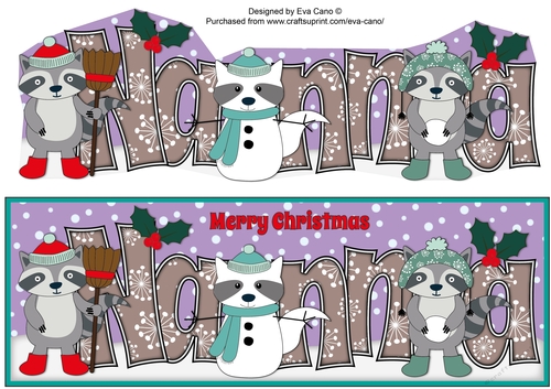 Christmas Rocky the Racoon with Snowracoon NANNA large dl