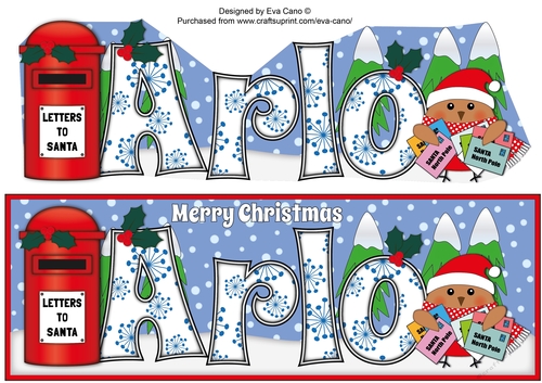 Christmas Plump Robin with letters to Santa ARLO large dl