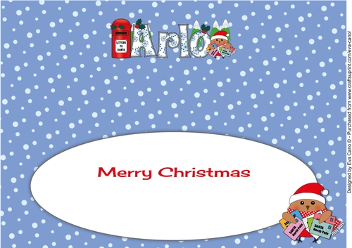Christmas Plump Robin with letters to Santa ARLO large dl insert