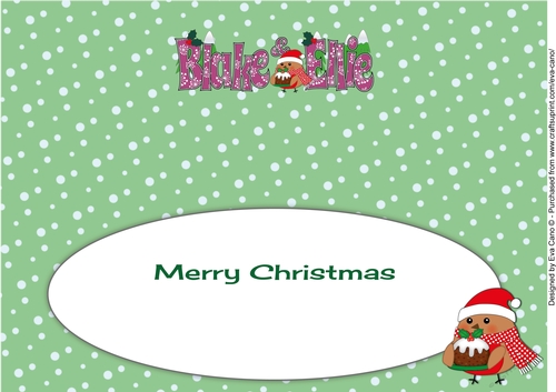 Christmas Plump Robin with Christmas Pudding BLAKE & ELLIE large dl insert