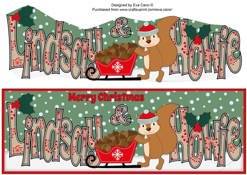 Christmas Sid the Squirrel with acorns LINDSAY & HOWIE large dl