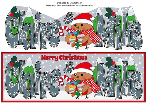 Christmas Plump Robin with Sweets CLAIRE & MIKE large dl