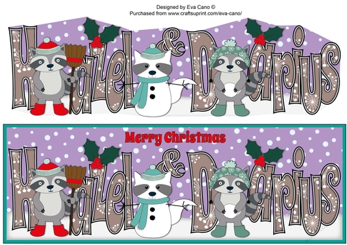 Christmas Rocky the Racoon with Snowracoon HAZEL & DARIUS large dl