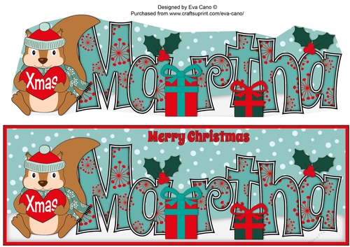 Christmas Sid the Squirrel with Heart MARTHA large dl