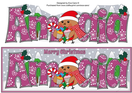 Christmas Plump Robin with Sweets AMAIA large dl