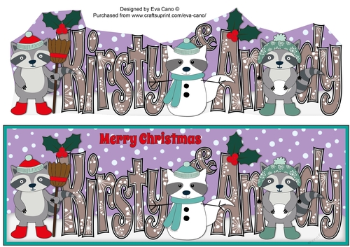 Christmas Rocky the Racoon with Snowracoon KIRSTY & ANDY large dl