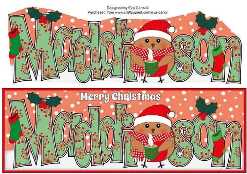Christmas Plump Robin with Hot Drink MADDISON large dl