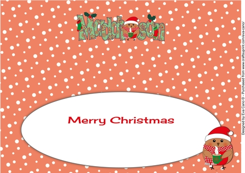 Christmas Plump Robin with Hot Drink MADDISON large dl insert