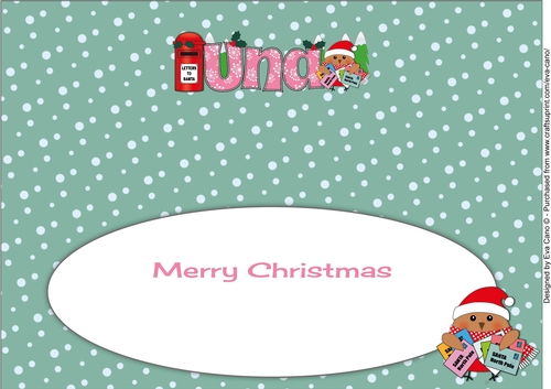 Christmas Plump Robin with letters to Santa UNA large dl insert