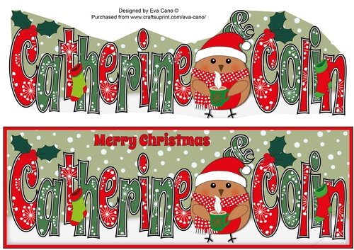 Christmas Plump Robin with Hot Drink CATHERINE & COLIN large dl
