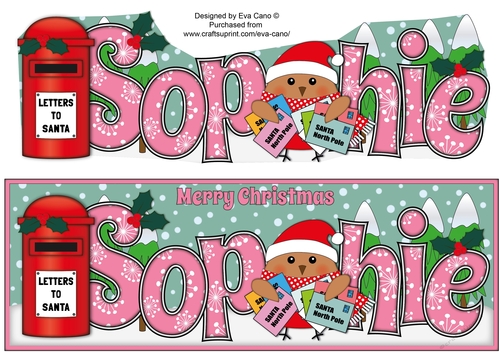 Christmas Plump Robin with letters to Santa SOPHIE large dl
