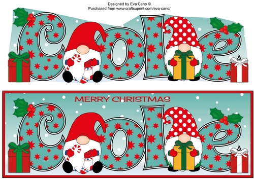 Christmas Gnomes with presents COLE large dl