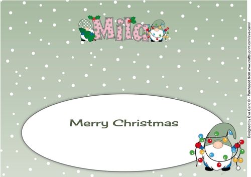 Christmas Gnomes with decorations MILA large dl insert