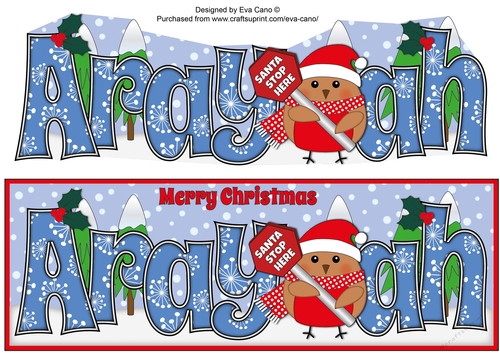Christmas Plump Robin with Santa Sign ARAYAH large dl