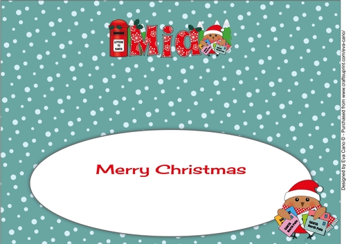 Christmas Plump Robin with letters to Santa MIA large dl insert