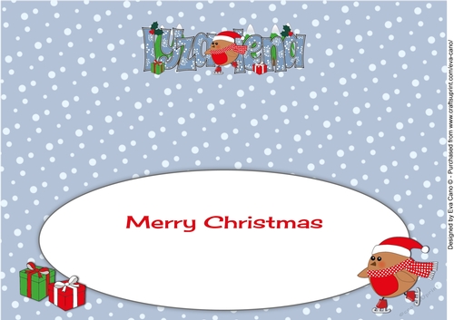 Christmas Plump Robin Skating IYZALENA large dl insert