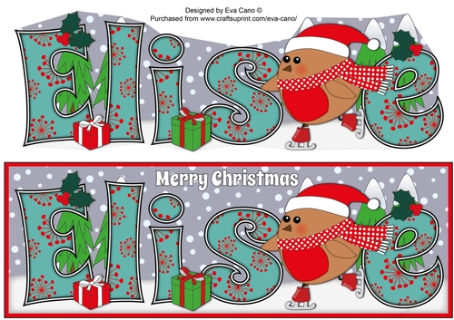 Christmas Plump Robin Skating ELISE large dl