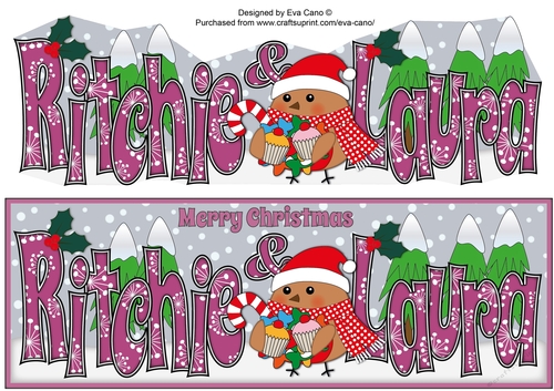 Christmas Plump Robin with Sweets RITCHIE & LAURA large dl