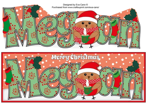 Christmas Plump Robin with Hot Drink MEGAN large dl