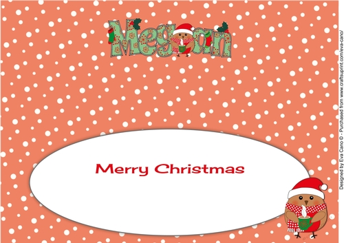 Christmas Plump Robin with Hot Drink MEGAN large dl insert