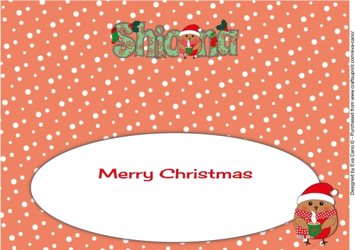 Christmas Plump Robin with Hot Drink SHIONA large dl insert