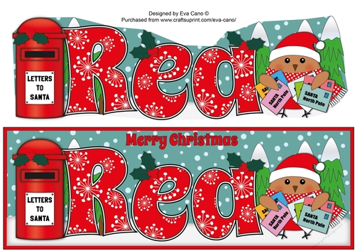 Christmas Plump Robin with letters to Santa REA large dl