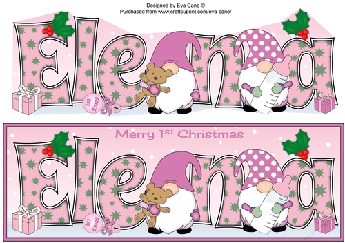 First Christmas Gnomes with baby bottle ELENA large dl