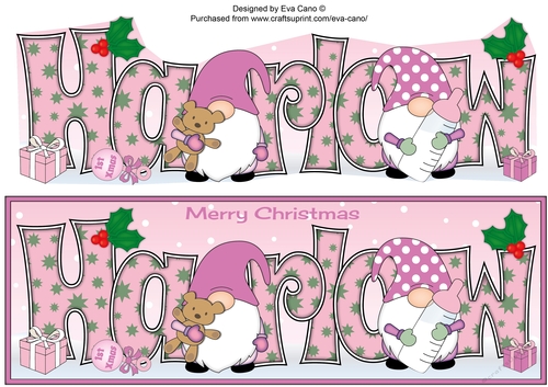 Christmas Gnomes with baby bottle HARLOW large dl