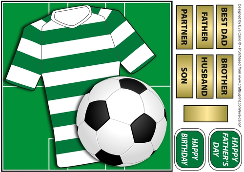 Football Fan in Green & White Hoops 8x8