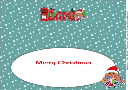 Christmas Plump Robin with letters to Santa ZARA large dl insert