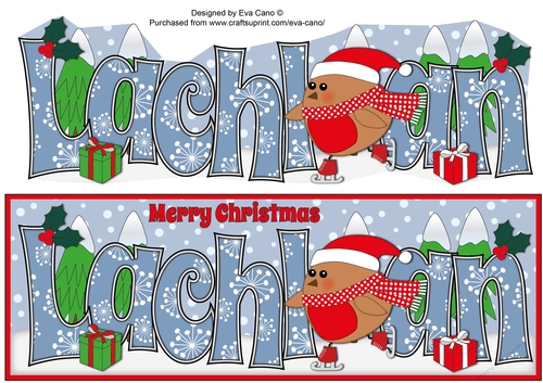 Christmas Plump Robin Skating LACHLAN large dl