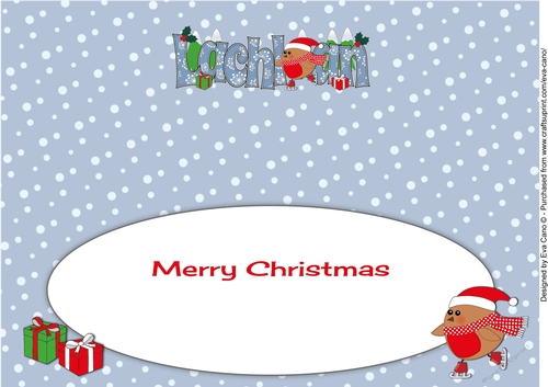 Christmas Plump Robin Skating LACHLAN large dl insert