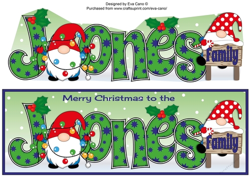 Christmas Gnomes with decorations JONES FAMILY large dl