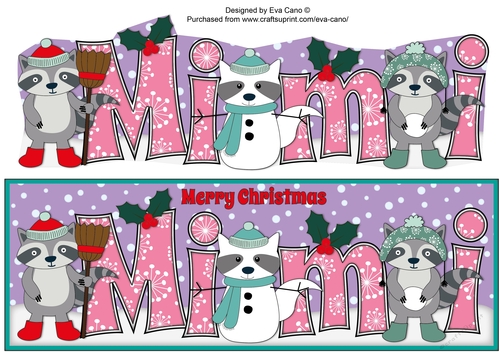 Christmas Rocky the Racoon with Snowracoon MIMI large dl