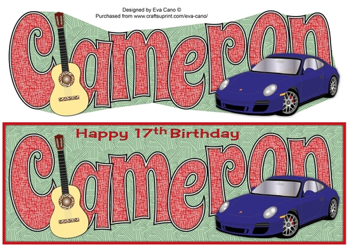 Porsche and Guitar CAMERON 17th large dl