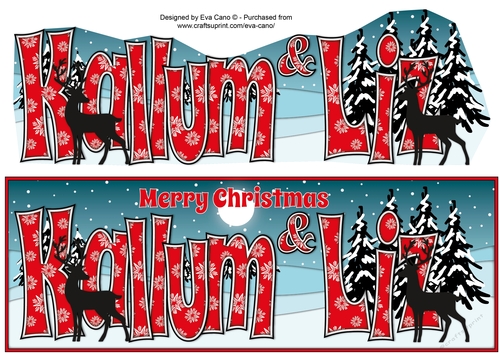 Christmas Winter Scene KALLUM & LIZ large dl