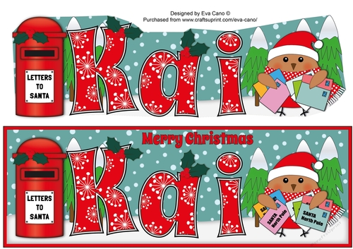 Christmas Plump Robin with letters to Santa KAI large dl
