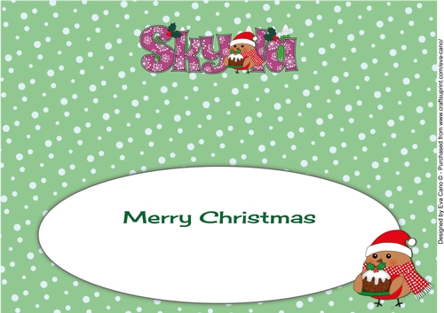 Christmas Plump Robin with Christmas Pudding SKYLA large dl insert