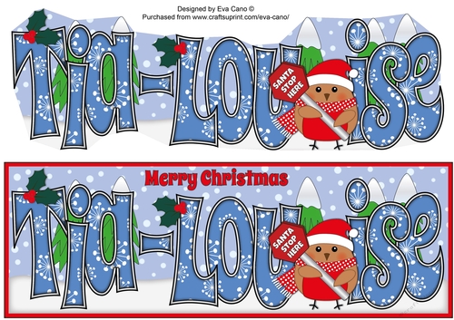 Christmas Plump Robin with Santa Sign TIA-LOUISE  large dl