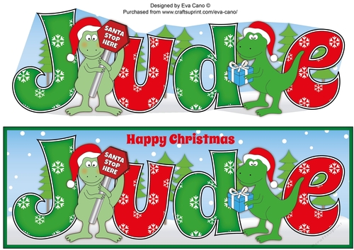 Christmas Dinosaurs JUDE large dl